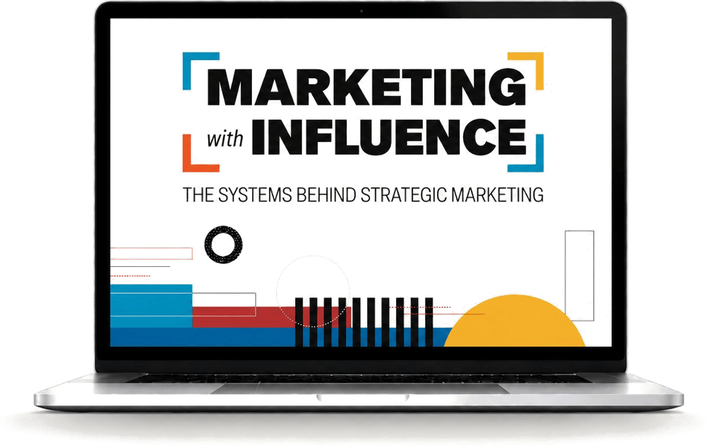 Marketing with Influence on a laptop screen